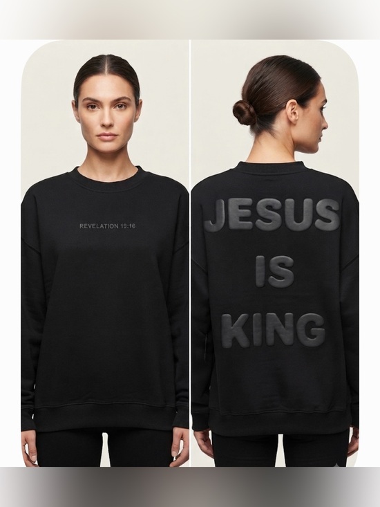 Kind regards Sweaters - Kind Regards Women's Black "Jesus Is King" Graphic Sweatshirt Size L NWT
